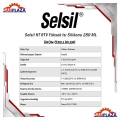 Selsil 2520 HT Kırmızı RTV Yüksek Isı Silikonu 280 ML Conta Motor Egzoz Fırın Silikonu