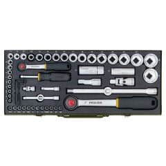 Proxxon 23040 1/4'' 1/2'' Cırcır Kollu 56 Parça Lokma Allen ve Bits Takımı