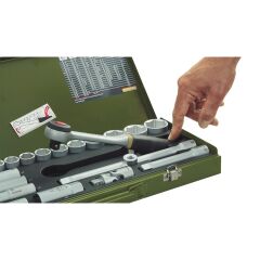 Proxxon 23040 1/4'' 1/2'' Cırcır Kollu 56 Parça Lokma Allen ve Bits Takımı