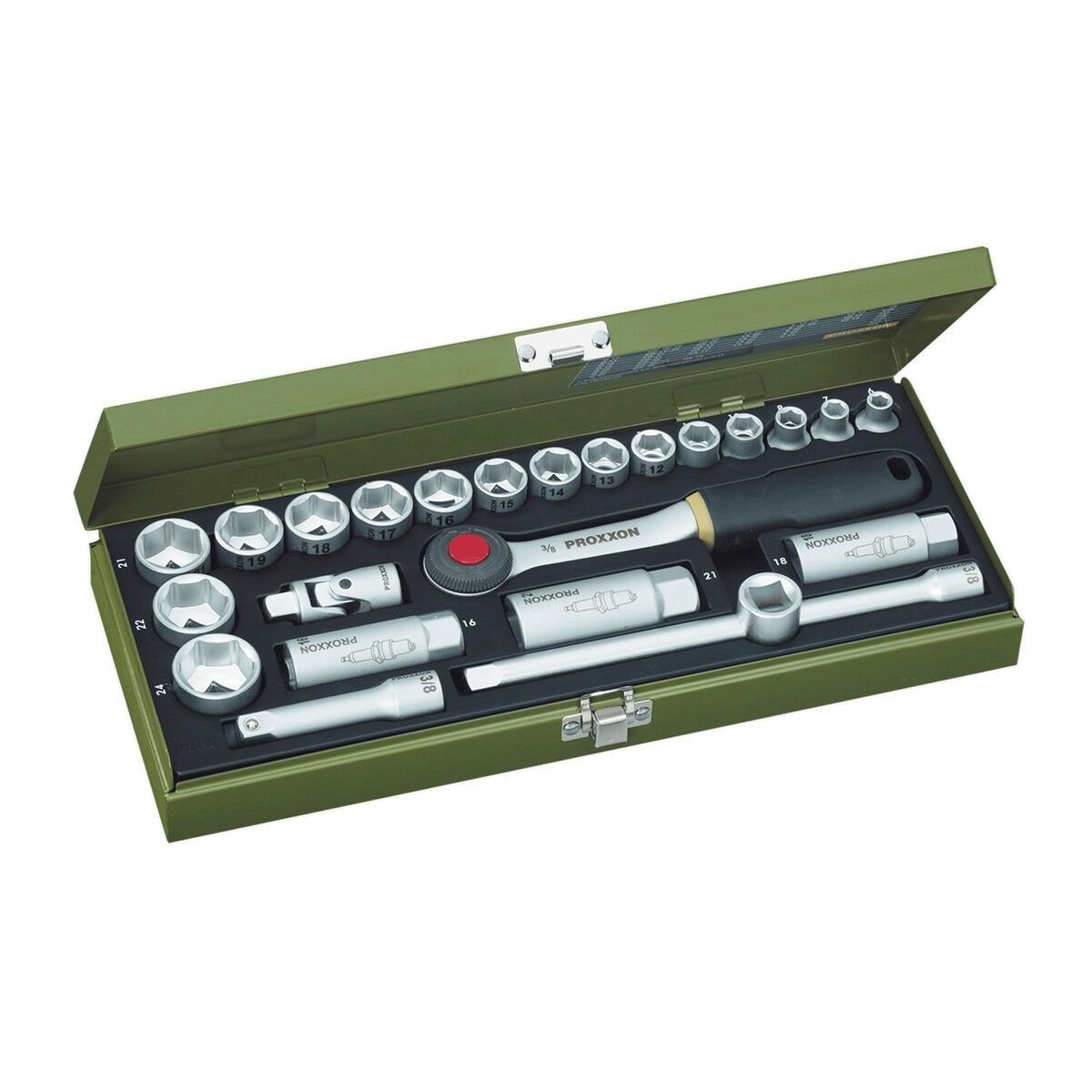 Proxxon 23110 3/8'' Cırcır Kollu Lokma Takımı 24 Parça