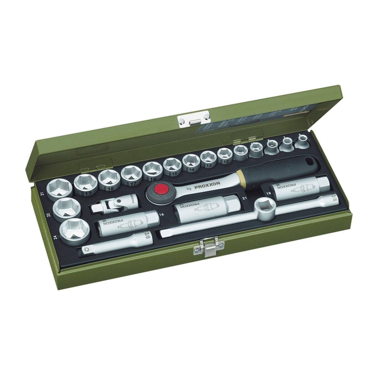 Proxxon 23110 3/8'' Cırcır Kollu Lokma Takımı 24 Parça