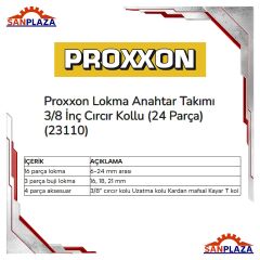 Proxxon 23110 3/8'' Cırcır Kollu Lokma Takımı 24 Parça