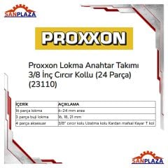 Proxxon 23110 3/8'' Cırcır Kollu Lokma Takımı 24 Parça